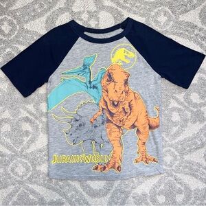 Jumping Beans Blue and Gray Short Sleeve Tee with Dinosaur Graphic